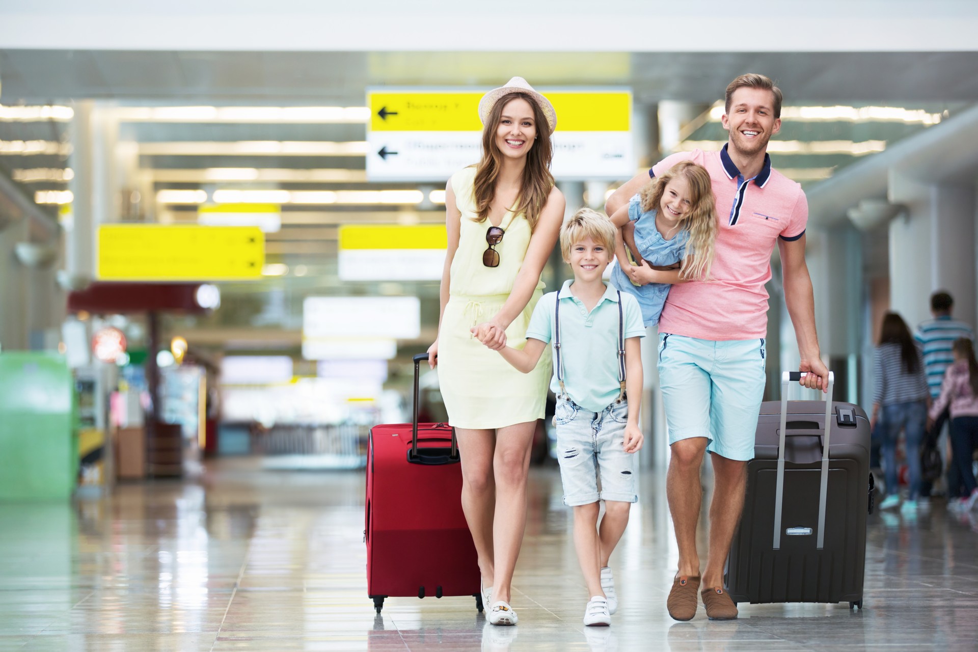 Family in the airport